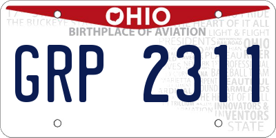 OH license plate GRP2311
