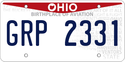 OH license plate GRP2331