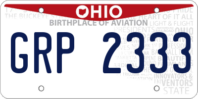 OH license plate GRP2333