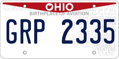 OH license plate GRP2335