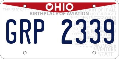 OH license plate GRP2339