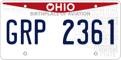 OH license plate GRP2361