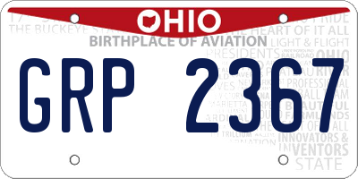 OH license plate GRP2367