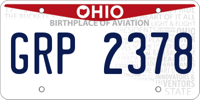 OH license plate GRP2378