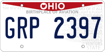 OH license plate GRP2397
