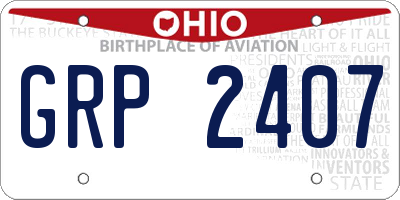 OH license plate GRP2407