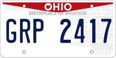 OH license plate GRP2417