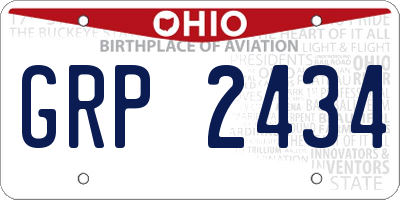 OH license plate GRP2434