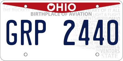OH license plate GRP2440