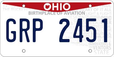 OH license plate GRP2451