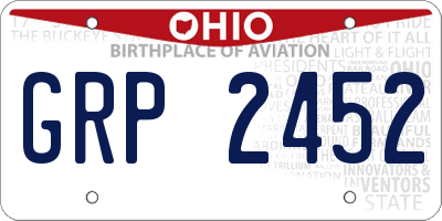 OH license plate GRP2452