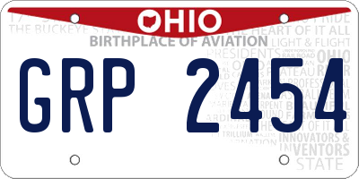 OH license plate GRP2454