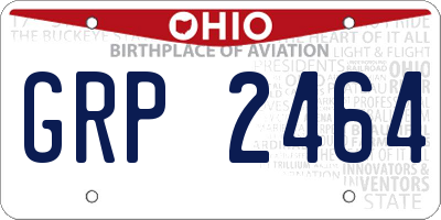 OH license plate GRP2464