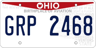 OH license plate GRP2468