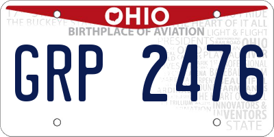 OH license plate GRP2476