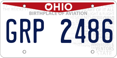 OH license plate GRP2486