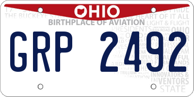 OH license plate GRP2492