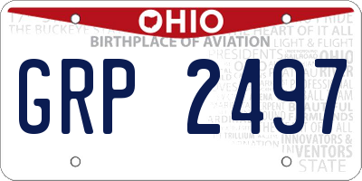 OH license plate GRP2497