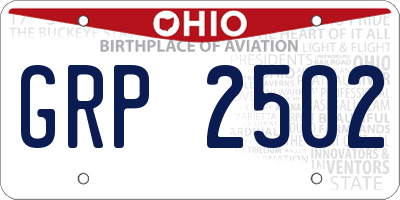 OH license plate GRP2502