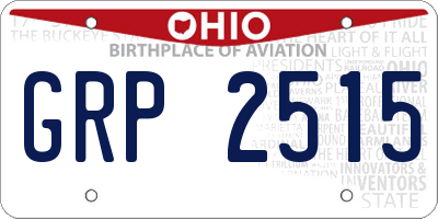 OH license plate GRP2515
