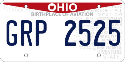 OH license plate GRP2525