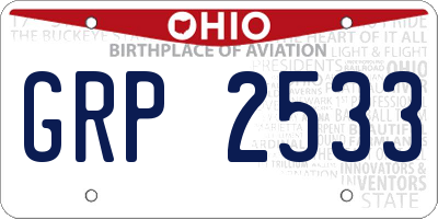 OH license plate GRP2533