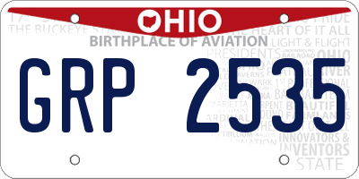 OH license plate GRP2535
