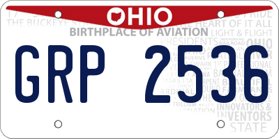 OH license plate GRP2536