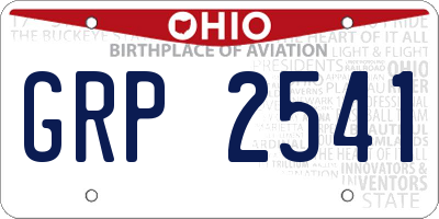 OH license plate GRP2541