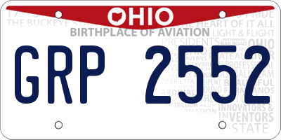 OH license plate GRP2552