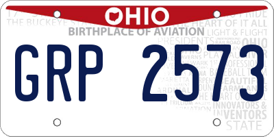 OH license plate GRP2573
