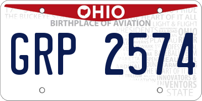 OH license plate GRP2574