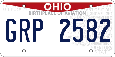 OH license plate GRP2582