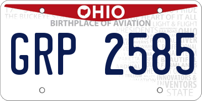 OH license plate GRP2585