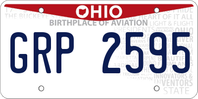 OH license plate GRP2595