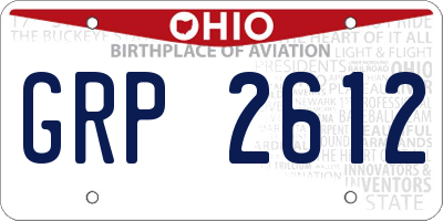 OH license plate GRP2612