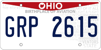 OH license plate GRP2615