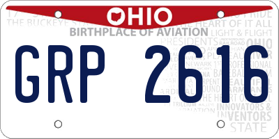 OH license plate GRP2616