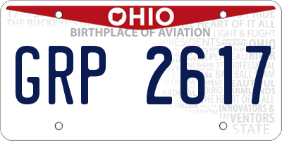OH license plate GRP2617