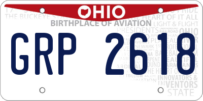 OH license plate GRP2618