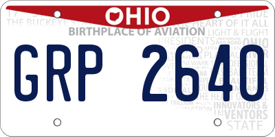 OH license plate GRP2640