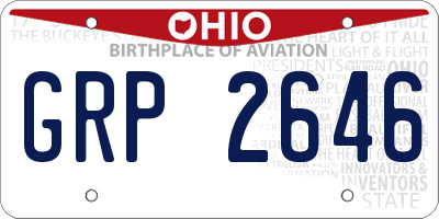 OH license plate GRP2646