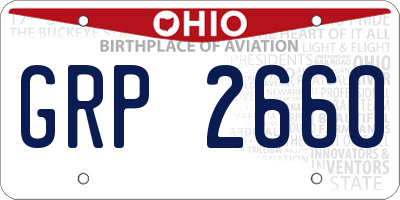 OH license plate GRP2660