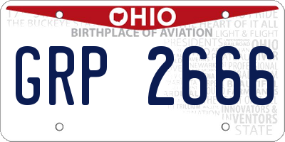 OH license plate GRP2666