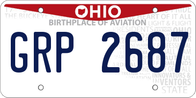 OH license plate GRP2687