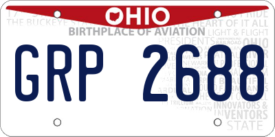 OH license plate GRP2688