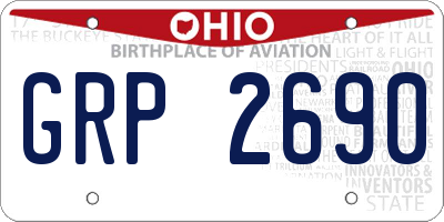 OH license plate GRP2690