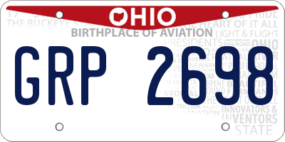 OH license plate GRP2698