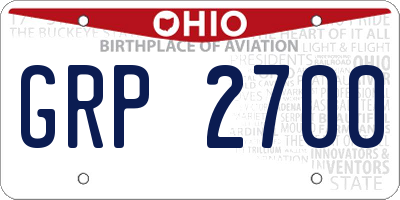 OH license plate GRP2700