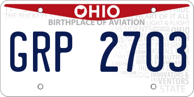 OH license plate GRP2703